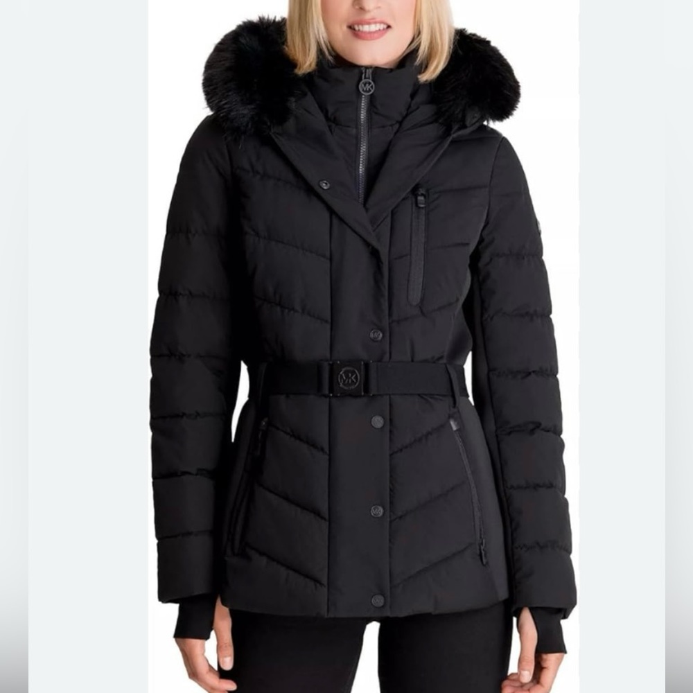 **LIKE NEW** Michael Kors Faux Fur Trim Puffer Jacket